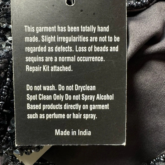 Pisarro Nights Beaded Art Deco Gown Gray Size 14 - Picture 10 of 13